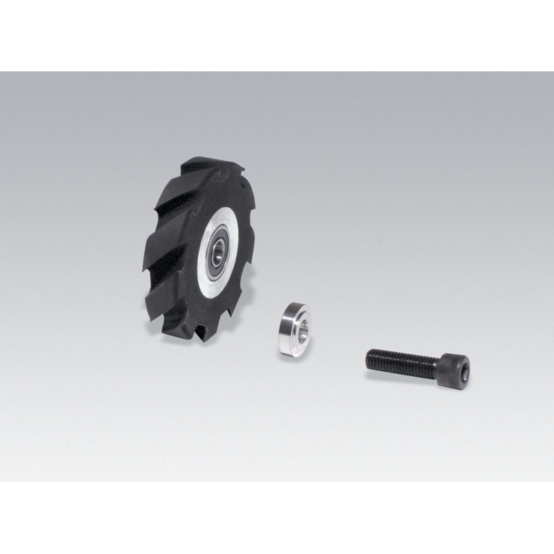 Contact Wheel Ass'y, 2" Dia. x 1/2" W x 5/8" I.D., Crown Face, 90 Duro Rubber